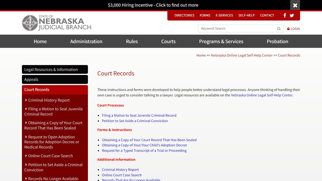Court Records | Nebraska Judicial Branch